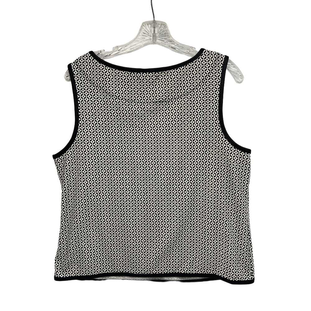 Max Studio London Black‎ White Geometric Contrast Sleeveless Top Medium - Picture 3 of 10